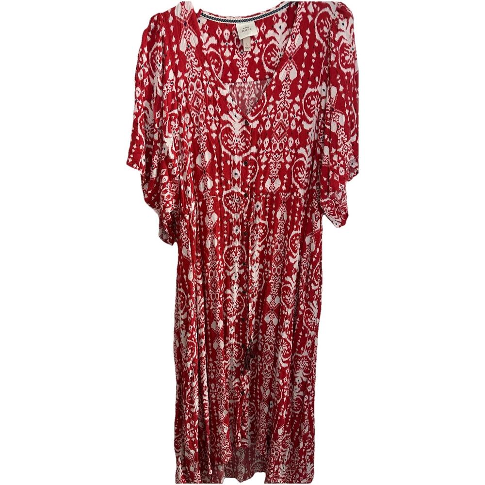 Knox Rose Women’s Dress Floral Dainty Cottage Boho Peasant Cinch Waist Large